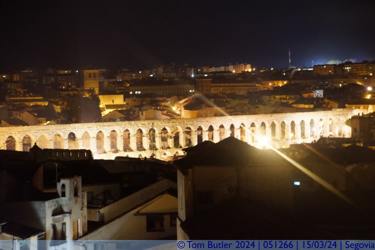 Photo ID: 051266, Looking down on the aqueduct from the hotel, Segovia, Spain
