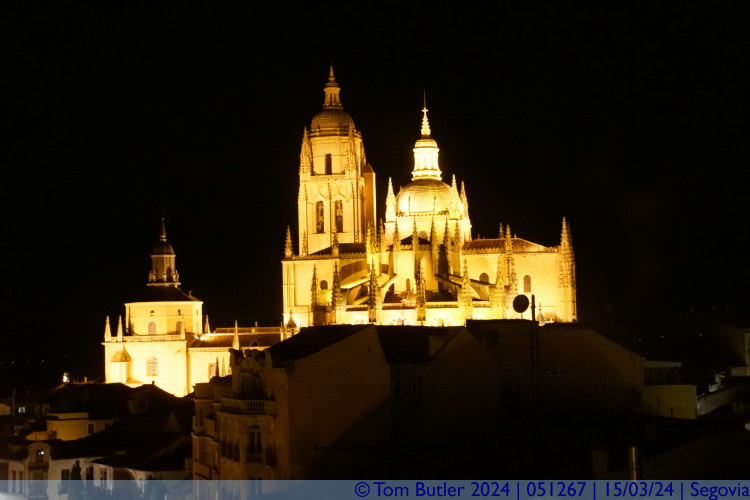Photo ID: 051267, Cathedral from the hotel roof, Segovia, Spain