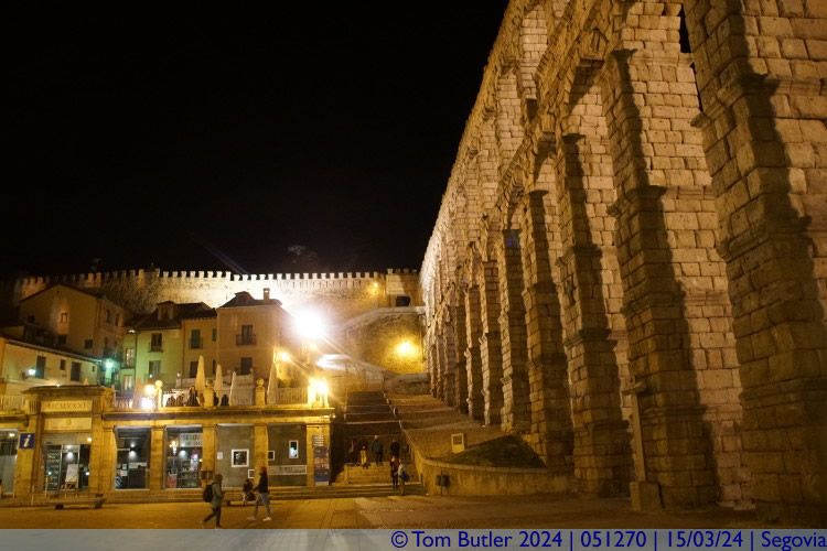 Photo ID: 051270, Steps up to the old walled city at night, Segovia, Spain