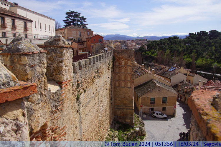 Photo ID: 051356, Looking along the walls, Segovia, Spain