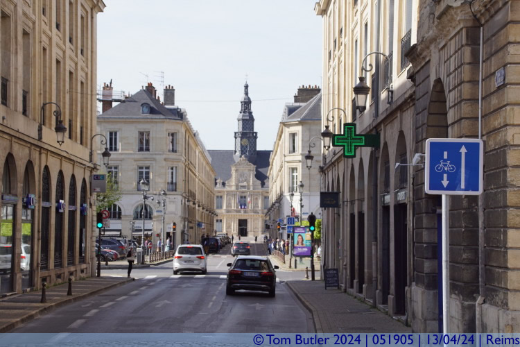 Photo ID: 051905, Looking down the Rue Colbert, Reims, France