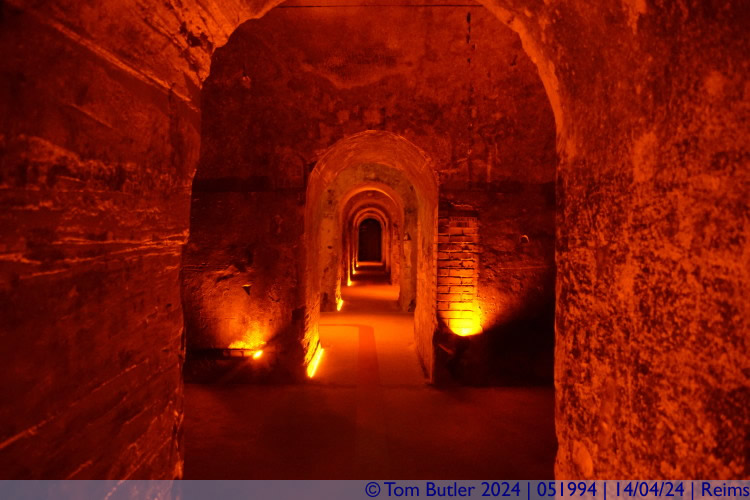 Photo ID: 051994, Looking along the cellars, Reims, France
