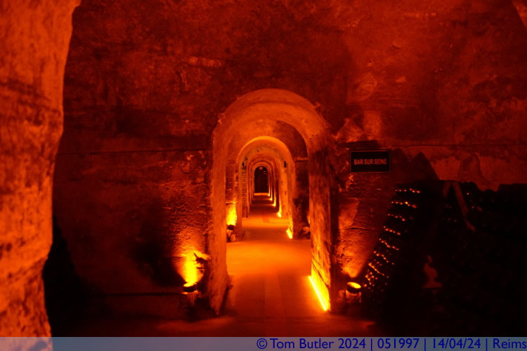 Photo ID: 051997, Looking along the cellars, Reims, France