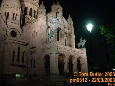 Photo ID: pm0312, The Basilique du Sacre Coeur at night, Paris, France