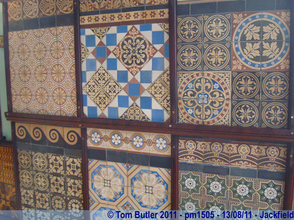 Photo ID: pm1505, Sample tiles in the Jackfield Tile factory, Jackfield, England
